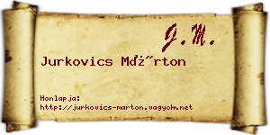 Jurkovics Márton névjegykártya