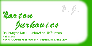 marton jurkovics business card